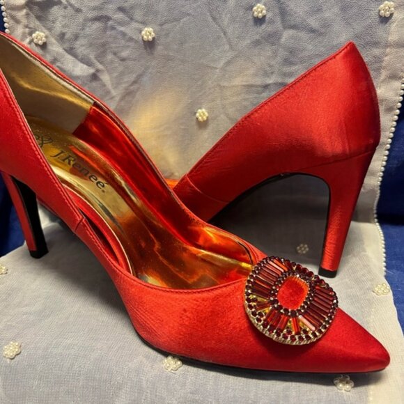 Unique Upcycled Red Distressed Heels *One of a Kind* Victorian Gothic Crushed - Picture 10 of 10